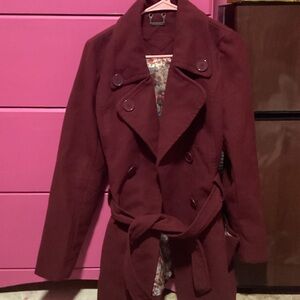 Jou Jou Deep Red Trench Coat